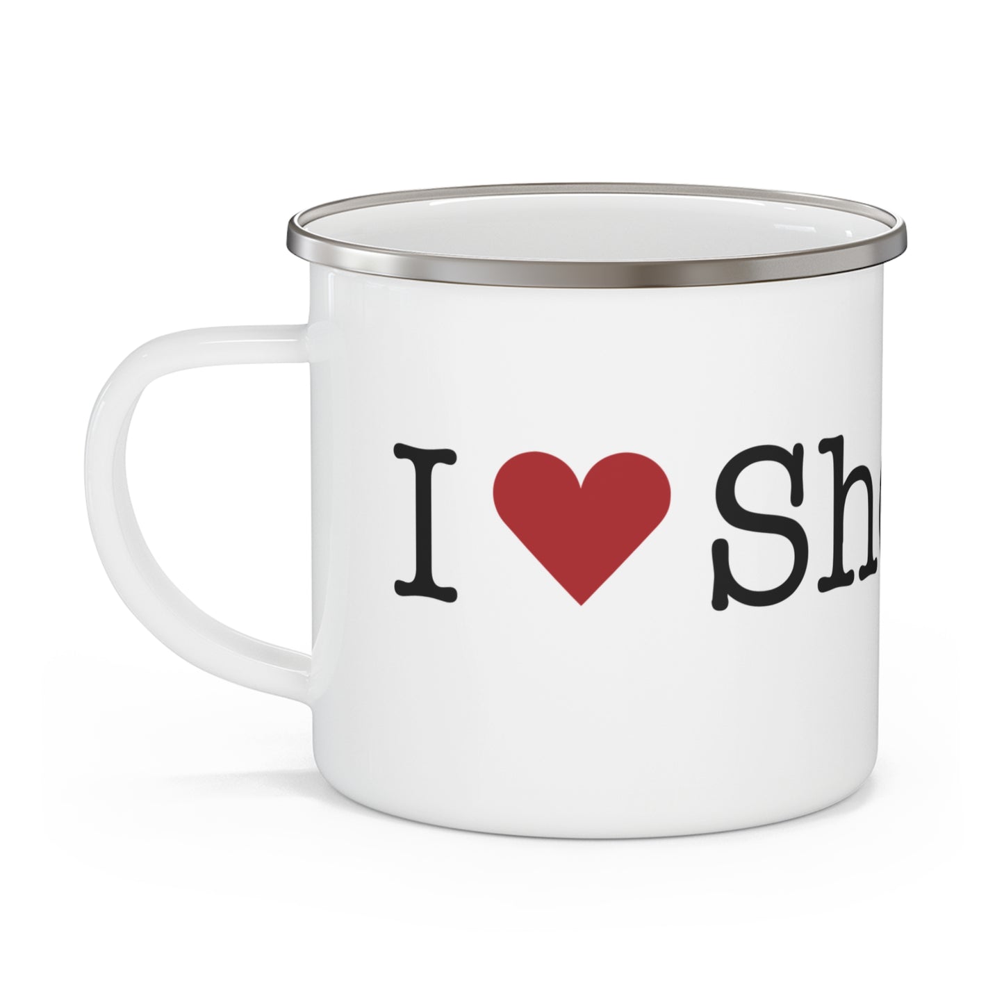 I Heart Sherman. Enamel Camping Mug