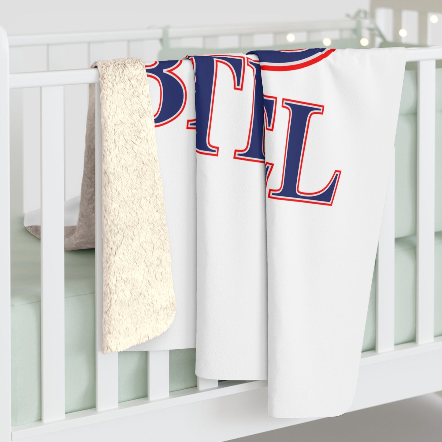 203 Bethel Red White & Blue Sherpa Fleece Blanket