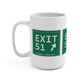 Vintage Exit 51  Merritt Parkway Sign Mug 15oz