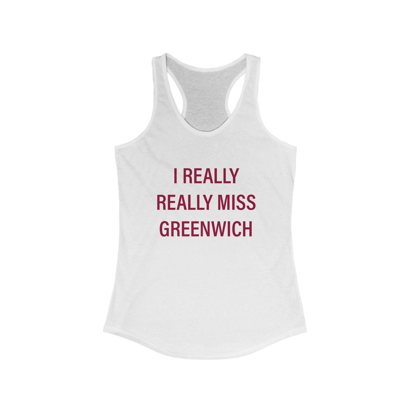 I Really Really Miss Greenwich Women's Ideal Racerback Tank Top