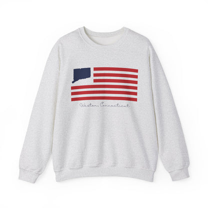 Weston Connecticut Flag Unisex Heavy Blend™ Crewneck Sweatshirt