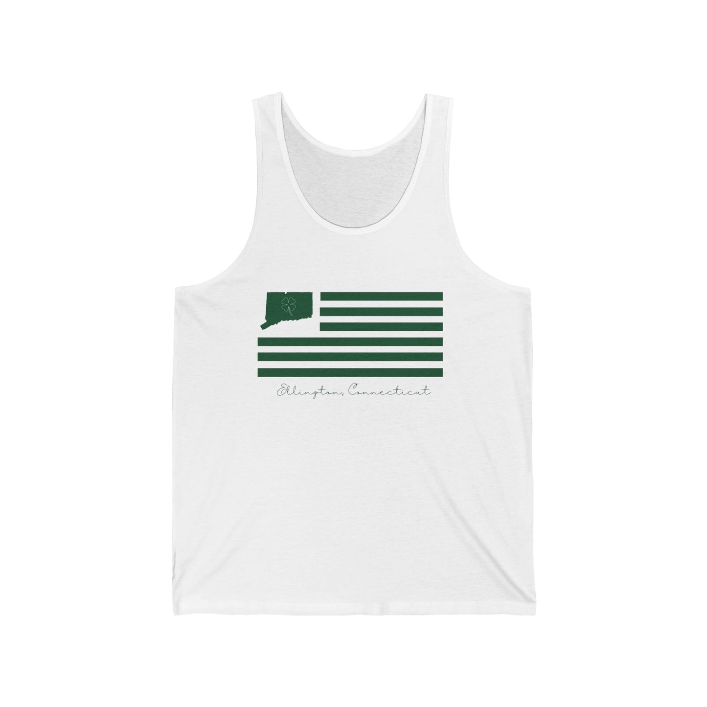 Ellington Connecticut St. Patrick’s Day Flag Unisex Jersey Tank Top