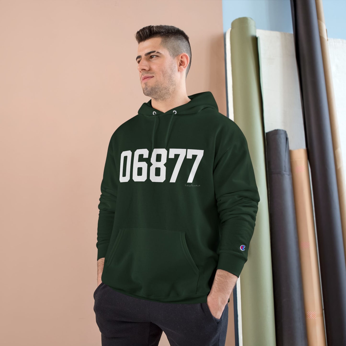 06877 Ridgefield CT Zip Code Champion Hoodie Sweatshirt