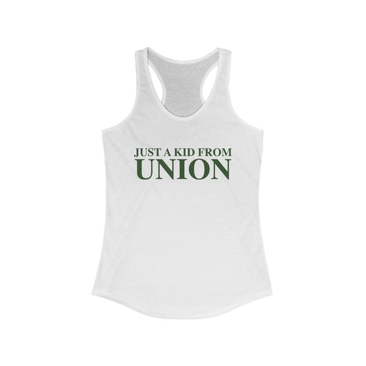 Just a kid from Union Women's Ideal Racerback Tank Top