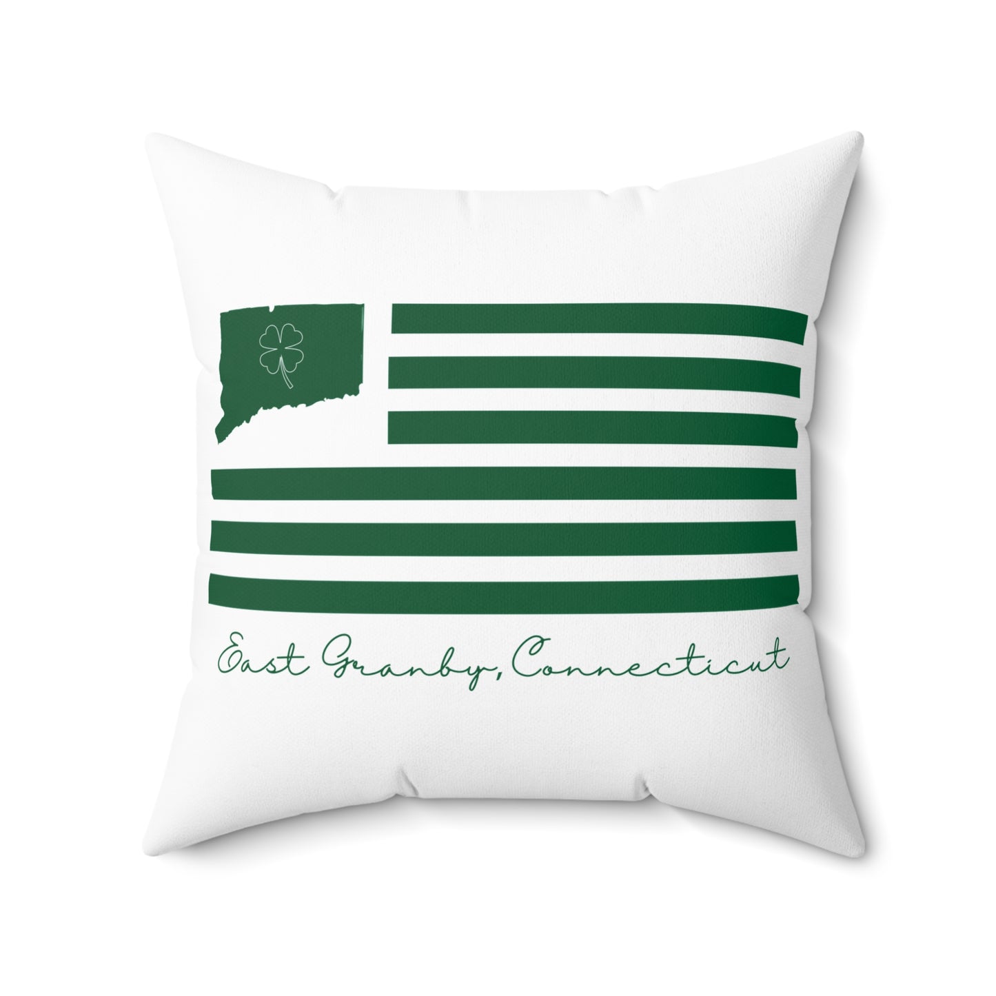 East Granby Connecticut St. Patrick’s Day Flag Spun Polyester Square Pillow