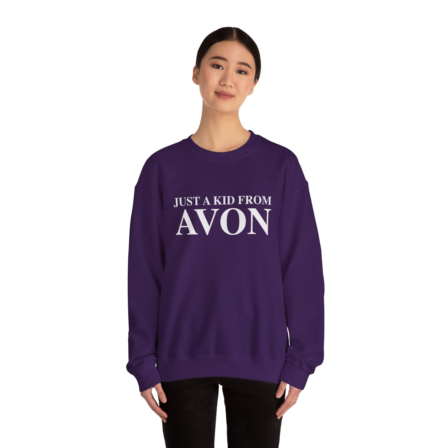 Just a kid from Avon Unisex Heavy Blend™ Crewneck Sweatshirt