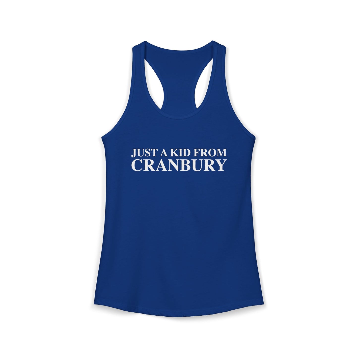 Just a kid from Cranbury Women's Ideal Racerback Tank Top