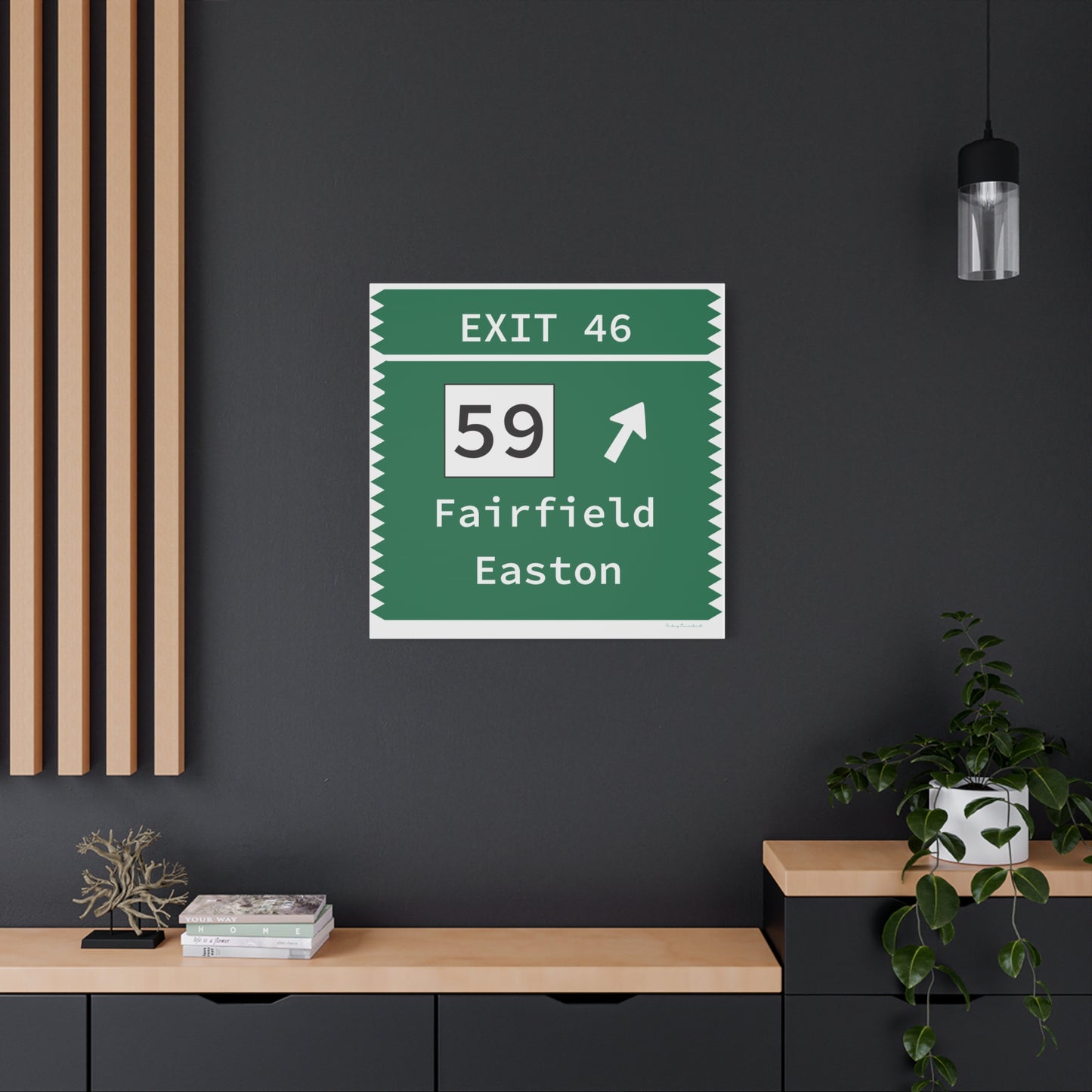 Vintage Merritt Parkway Exit 46 Sign Matte Canvas, Stretched, 1.25"