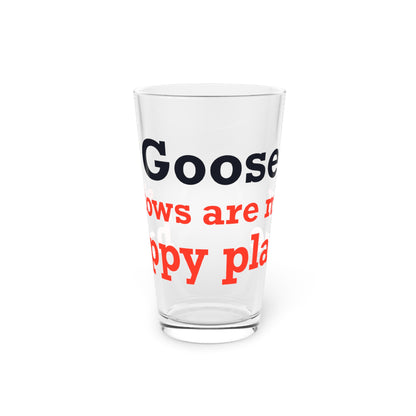 Goose Shows Are My Happy Place - Blue & Orange Pint Glass, 16oz