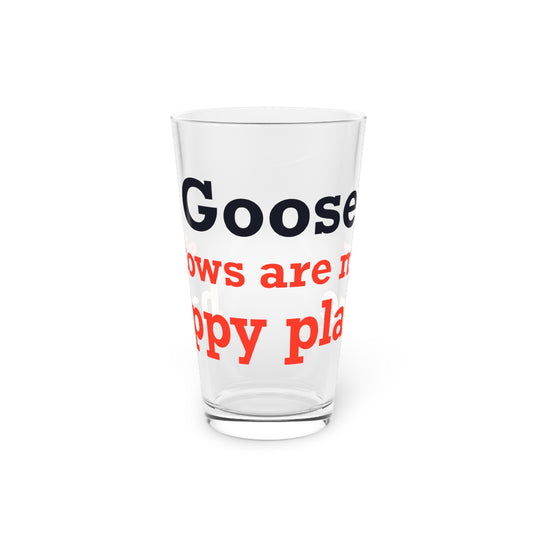 Goose Shows Are My Happy Place - Blue & Orange Pint Glass, 16oz