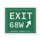 Vintage Exit 68W WCP Sign Matte Canvas, Stretched, 1.25"