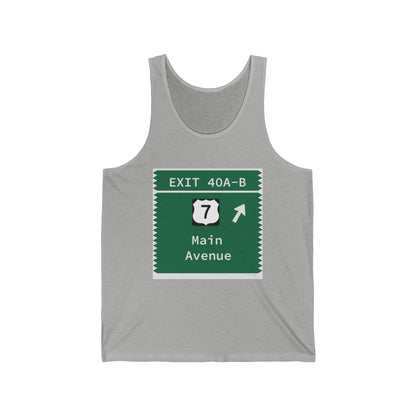 Vintage Merritt Parkway Exit 40 A-B Sign Unisex Jersey Tank Top