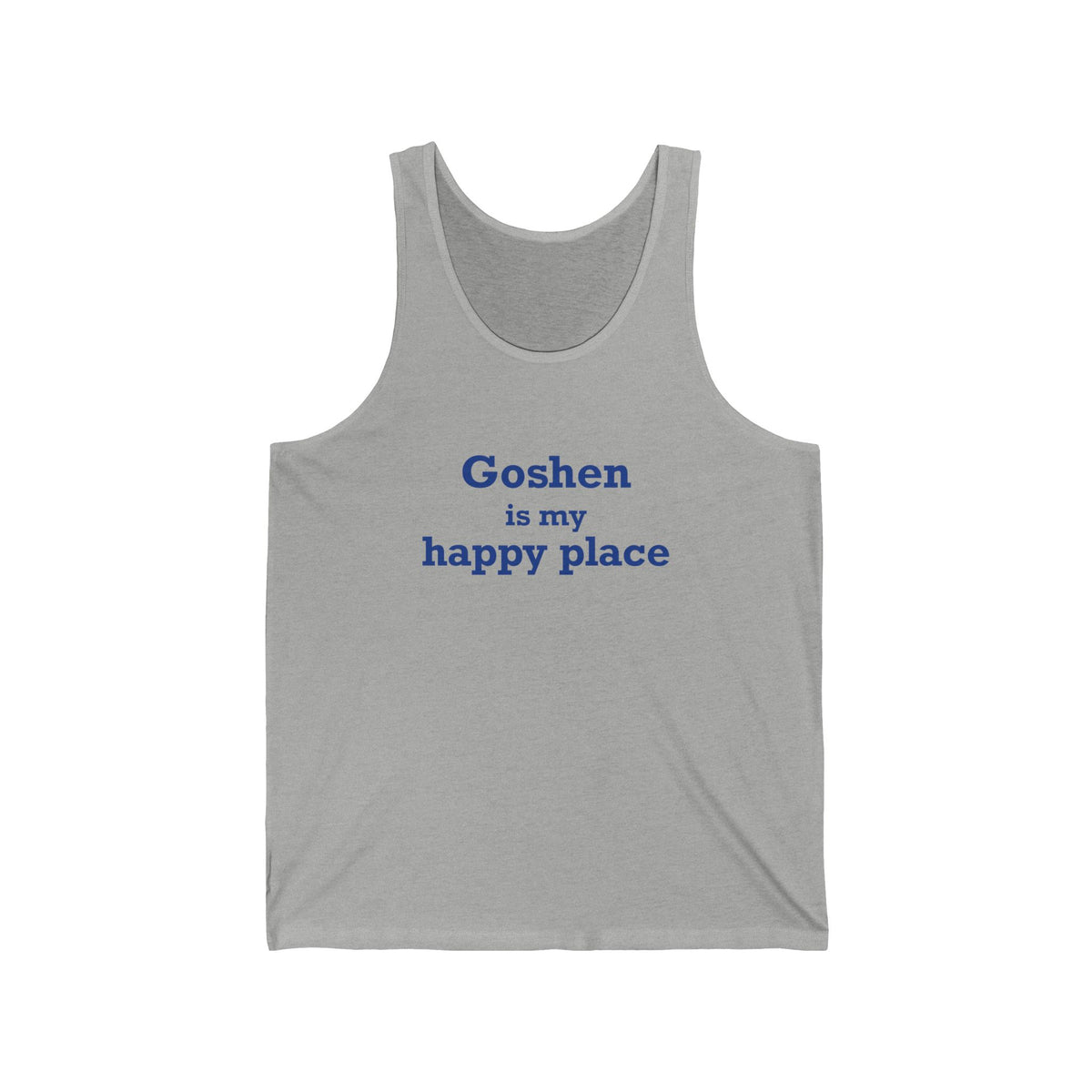 Goshen is My Happy Place Unisex Jersey Tank Top