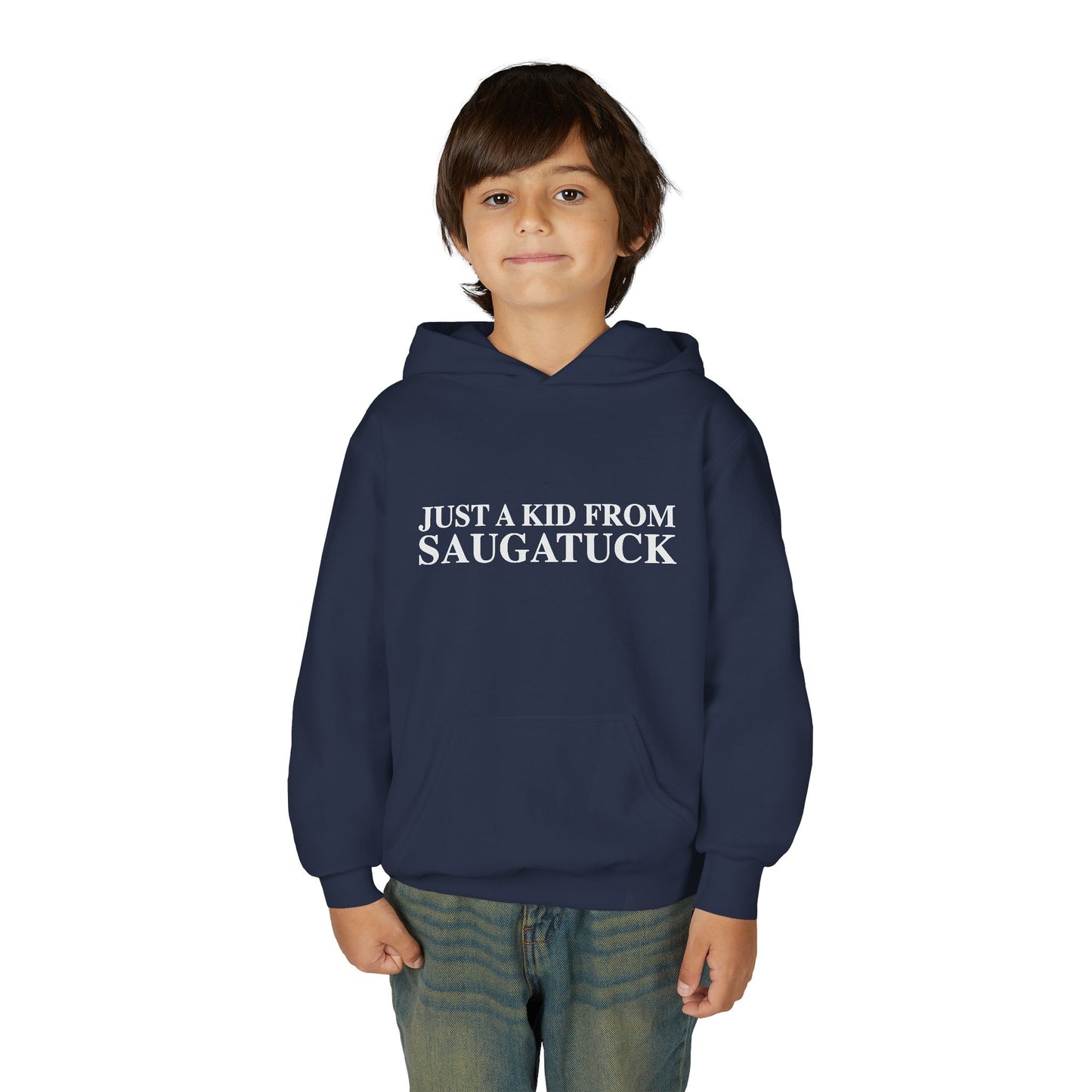 Just a kid from Saugatuck Youth Heavy Blend Hooded Sweatshirt