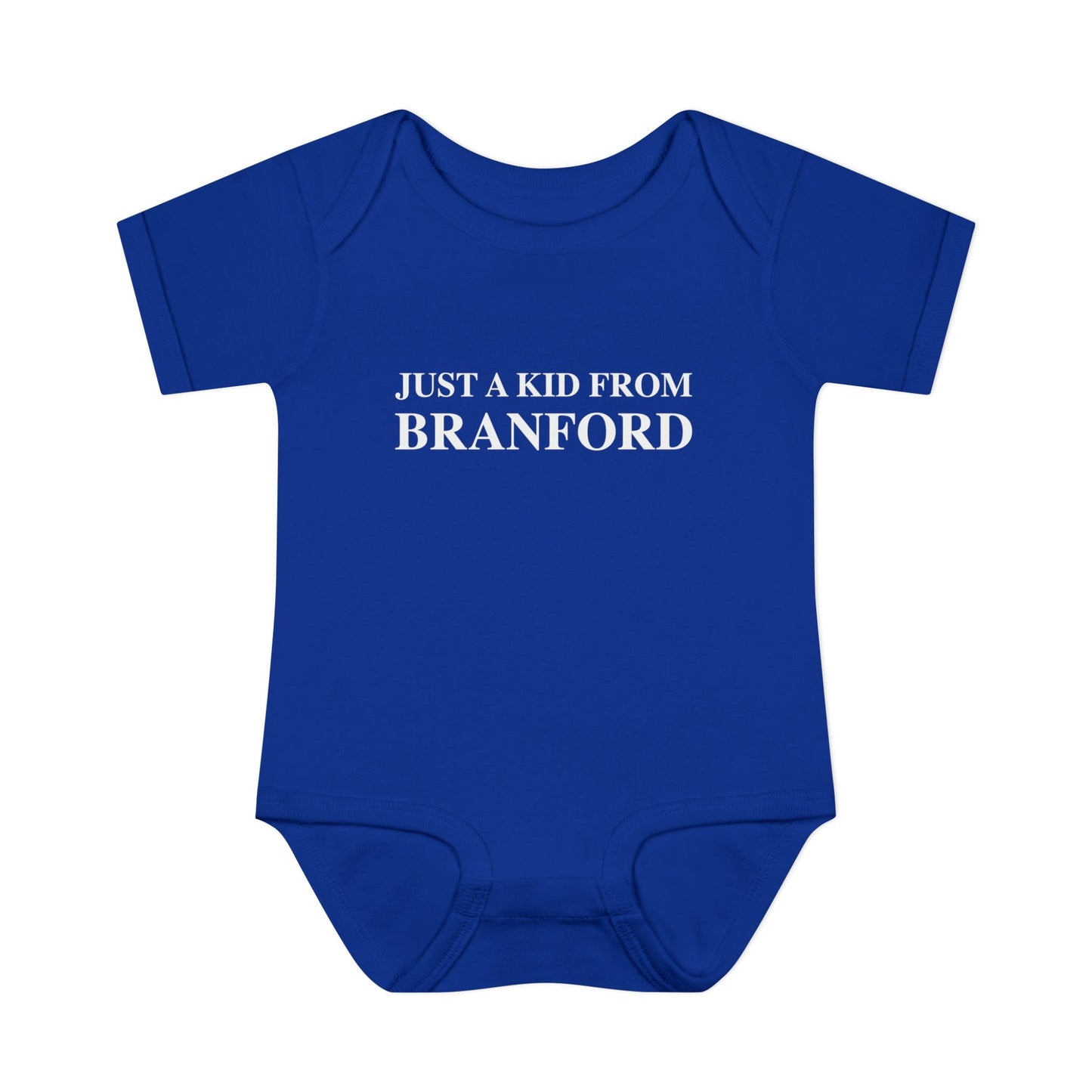 Just a kid from Branford Infant Baby Rib Bodysuit