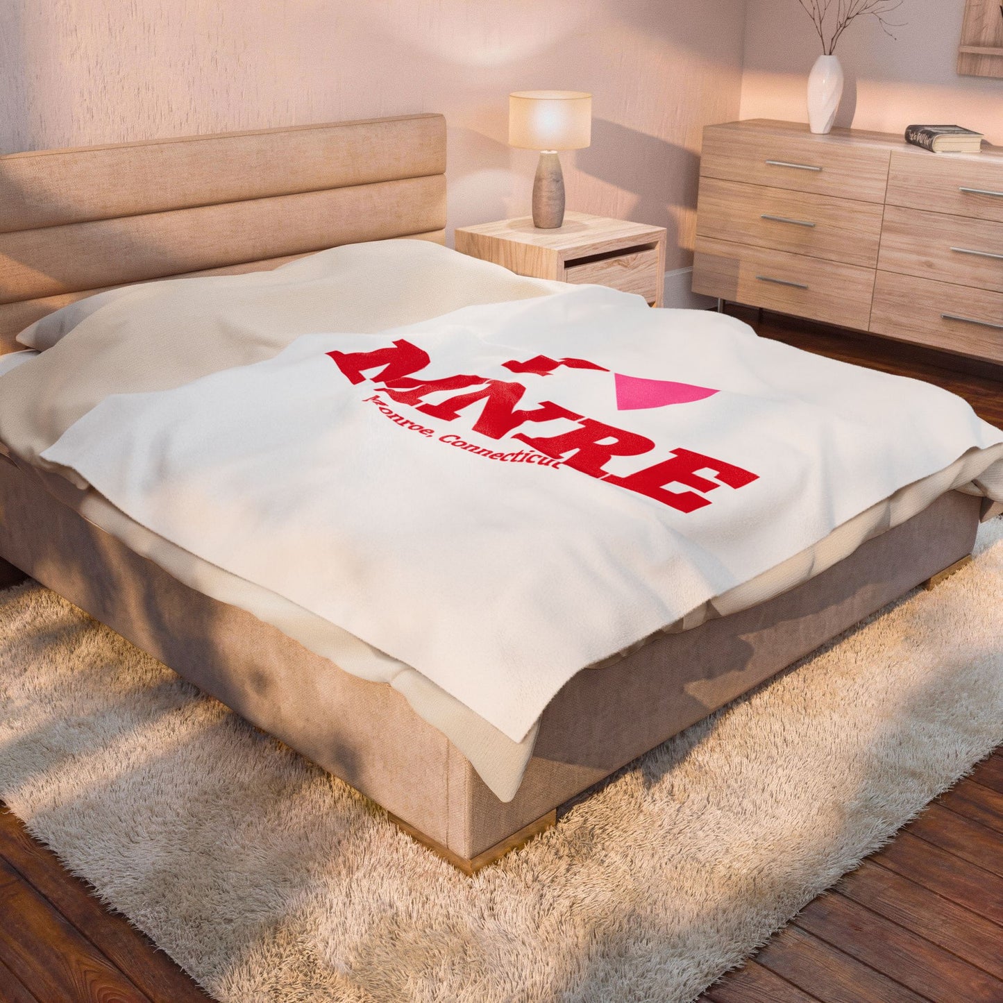 I Heart MNRE Velveteen Plush Blanket