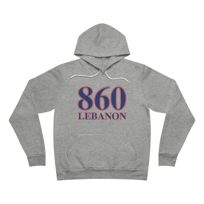 860 Lebanon Red White & Blue Unisex Sponge Fleece Pullover Hoodie