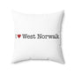 I Heart West Norwalk. Spun Polyester Square Pillow