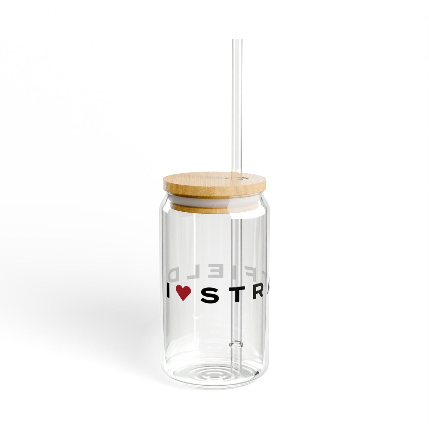 Stratfield Vision Glass Can with Straw and Lid, 16oz