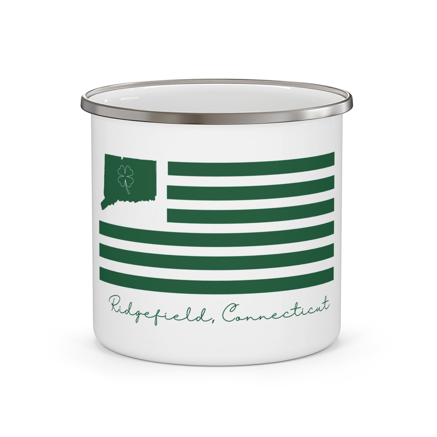 Ridgefield Connecticut St. Patrick's Day Flag Enamel Camping Mug