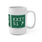 Vintage Exit 51  Merritt Parkway Sign Mug 15oz