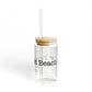 I Heart Fairfield Beach. Glass Can with Straw and Lid, 16oz