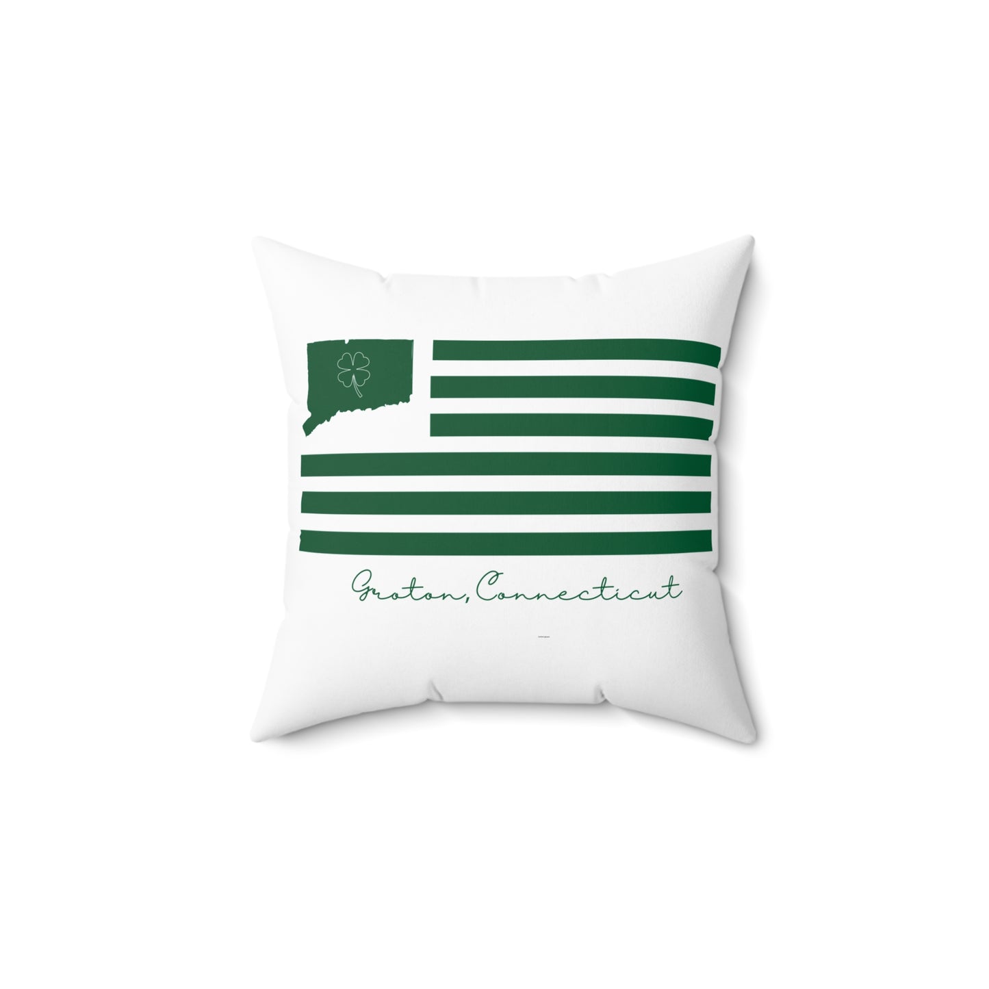 Groton Connecticut St. Patrick’s Day Flag Spun Polyester Square Pillow