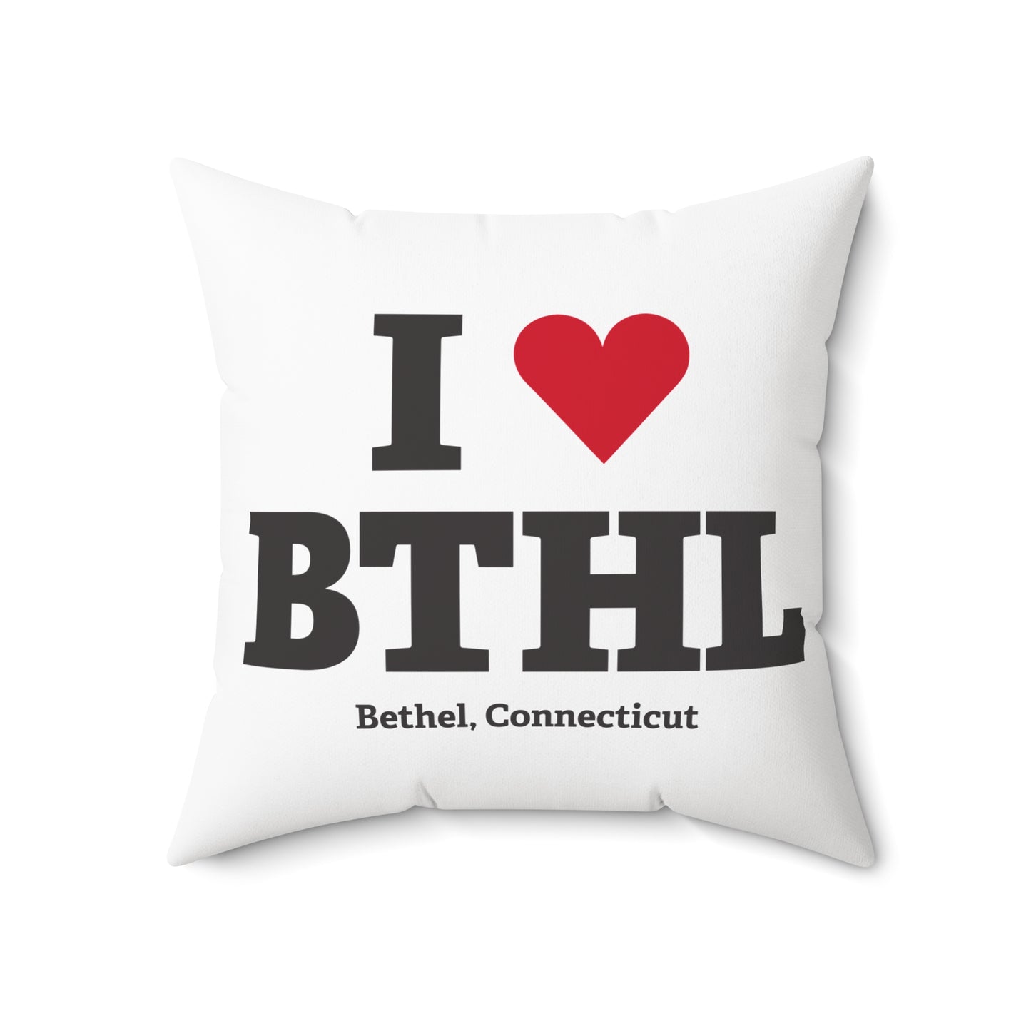 I Heart BTHL Spun Polyester Square Pillow
