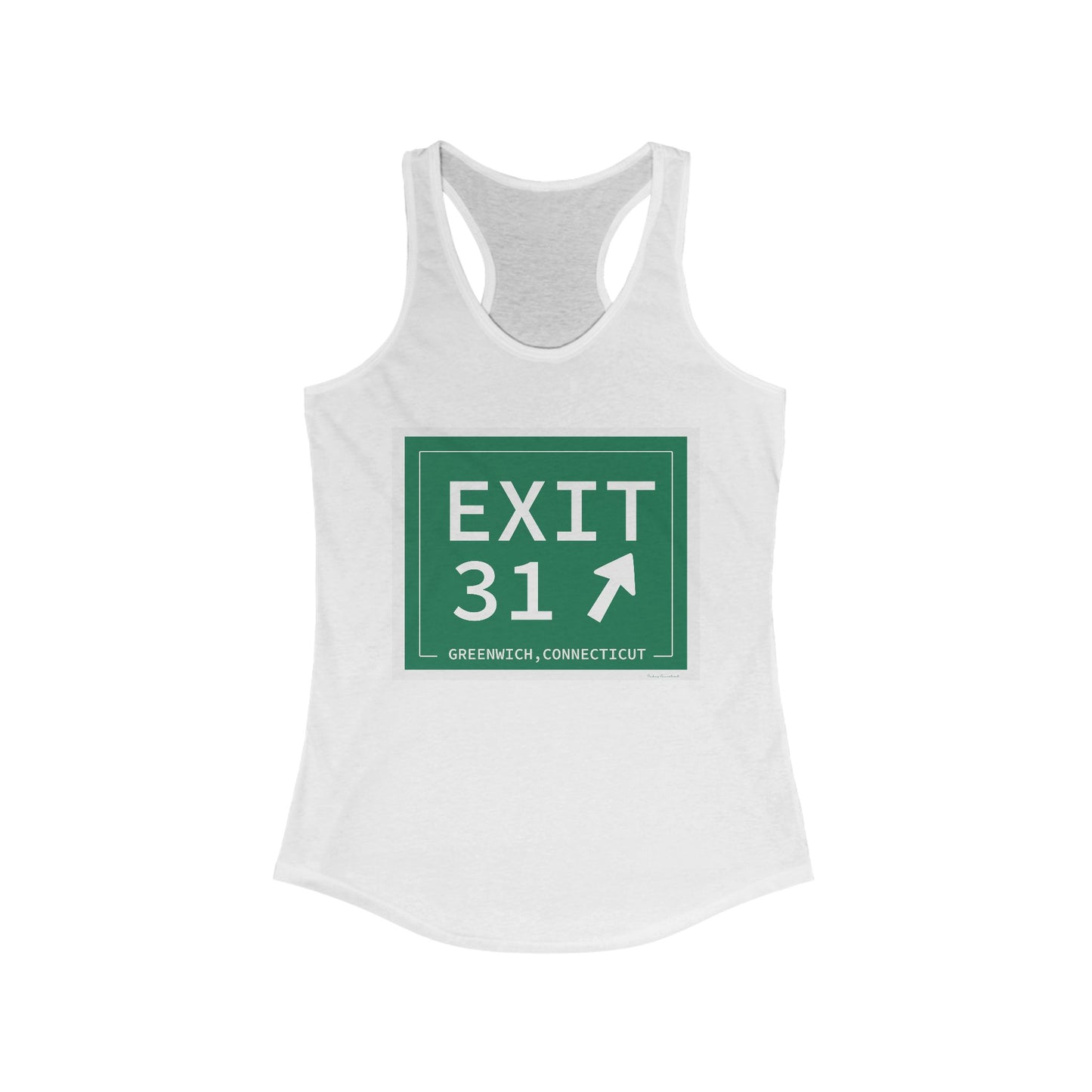 Vintage Exit 31 Merritt Parkway Sign Women's Ideal Racerback Tank Top