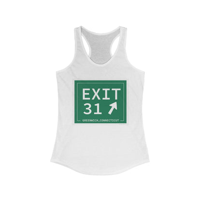 Vintage Exit 31 Merritt Parkway Sign Women's Ideal Racerback Tank Top