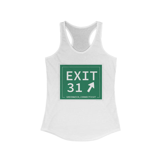 Vintage Exit 31 Merritt Parkway Sign Women's Ideal Racerback Tank Top