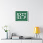 Vintage Exit 53  Merritt Parkway Sign Matte Canvas, Stretched, 1.25"