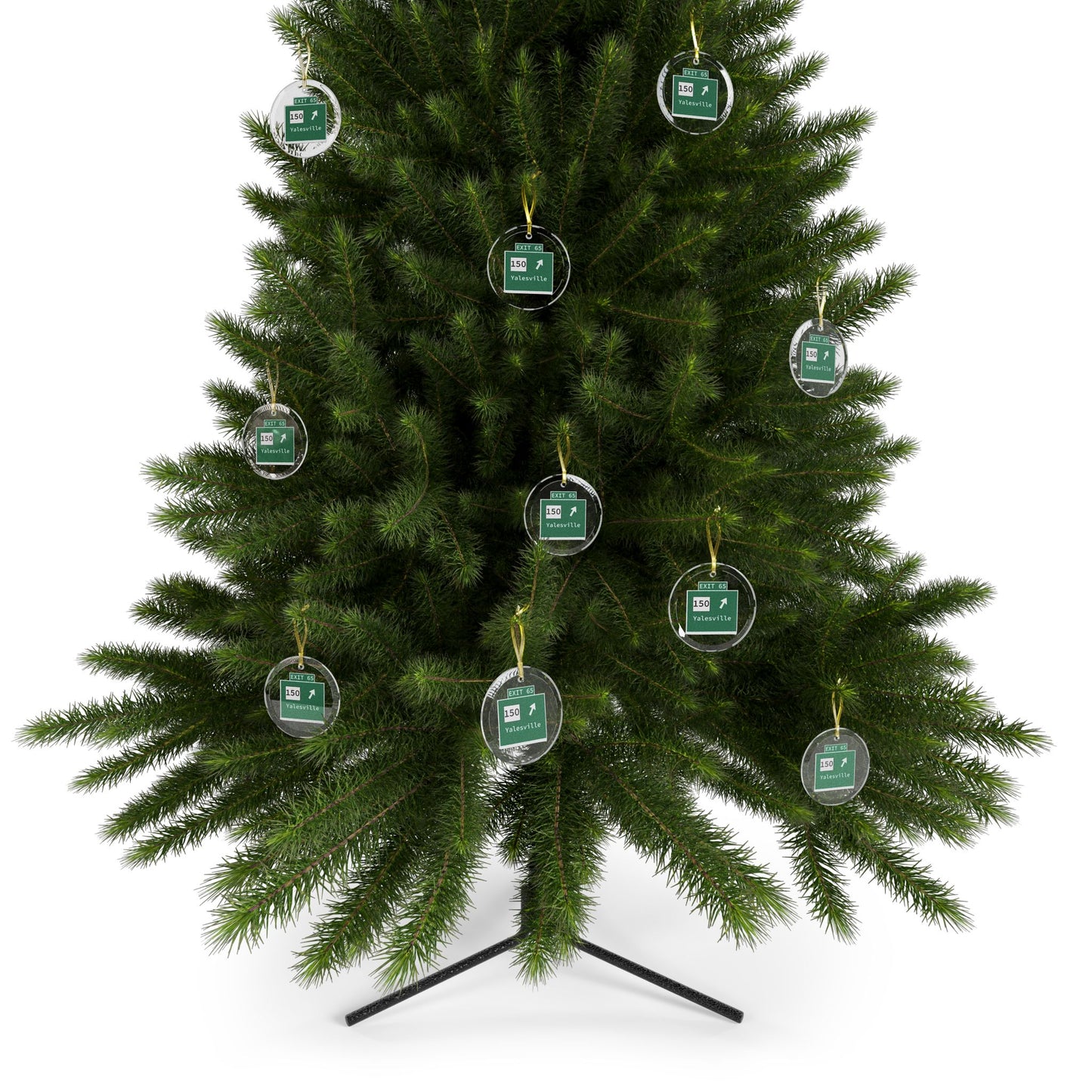 Vintage WCP Exit 65 Sign Glass Ornaments