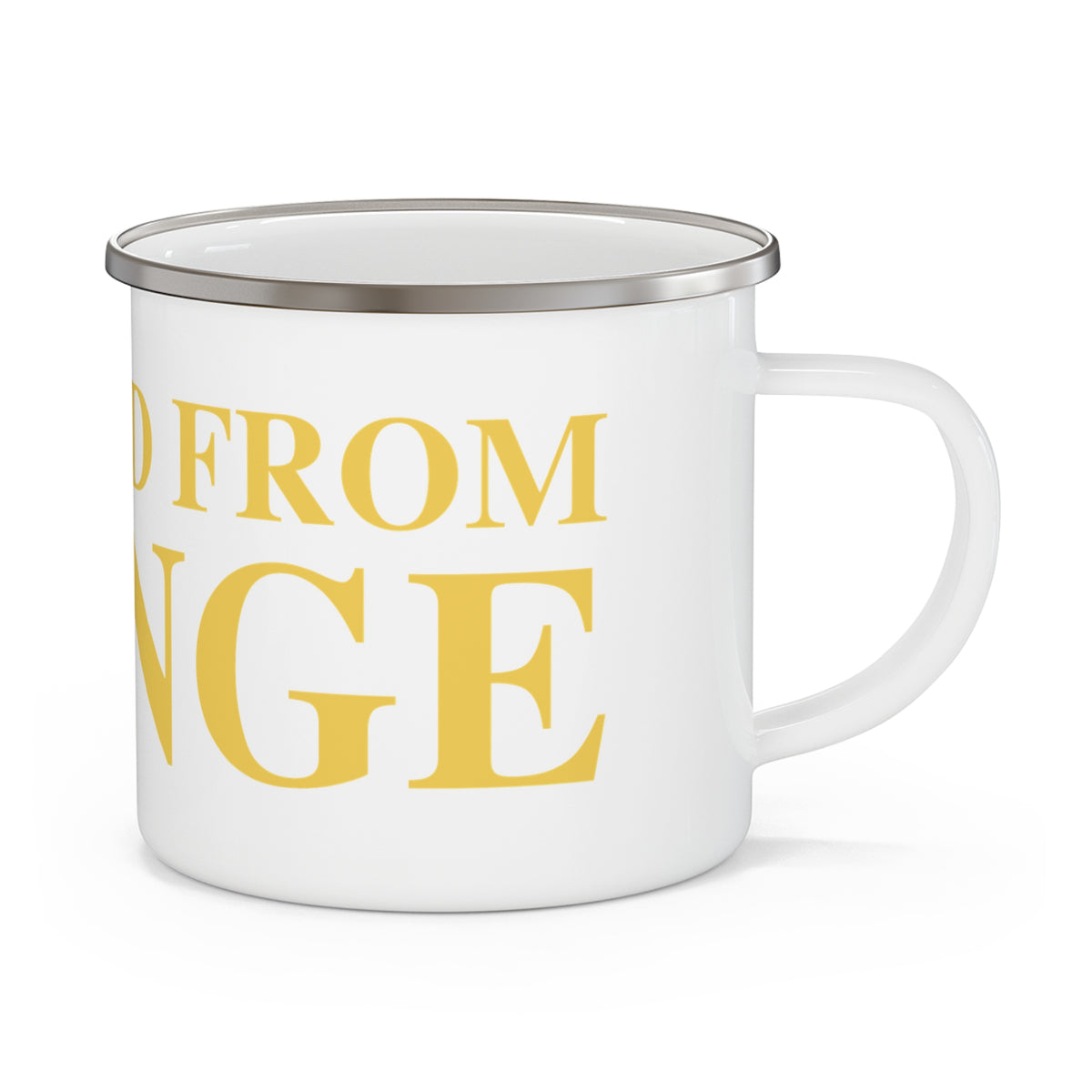 Just a kid from Orange Enamel Camping Mug