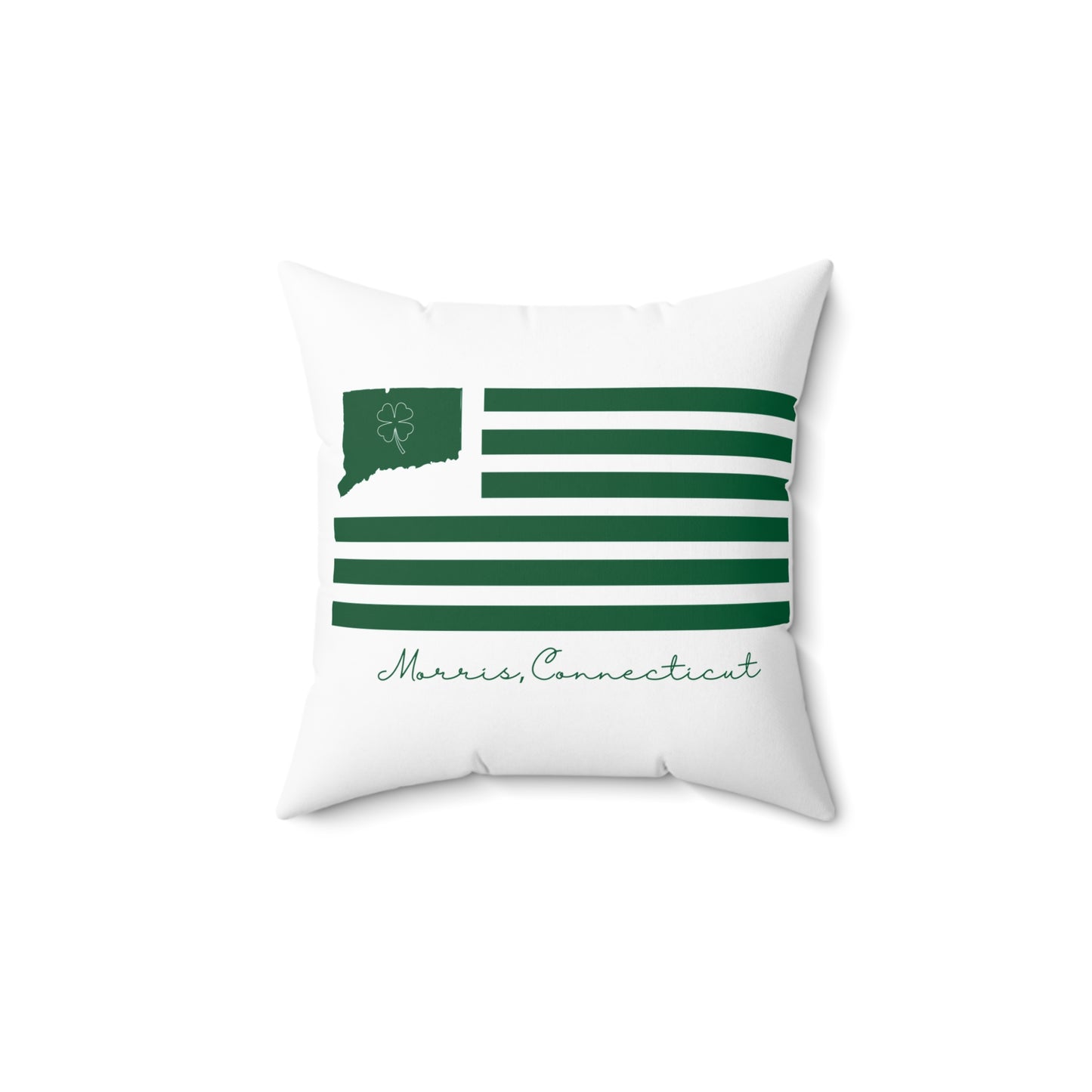 Morris Connecticut St. Patrick’s Day Flag Spun Polyester Square Pillow