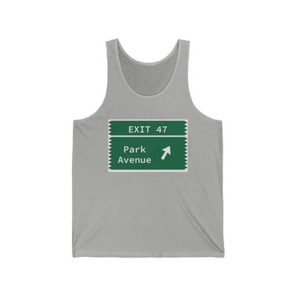 Vintage Merritt Parkway Exit 47 Sign Unisex Jersey Tank Top