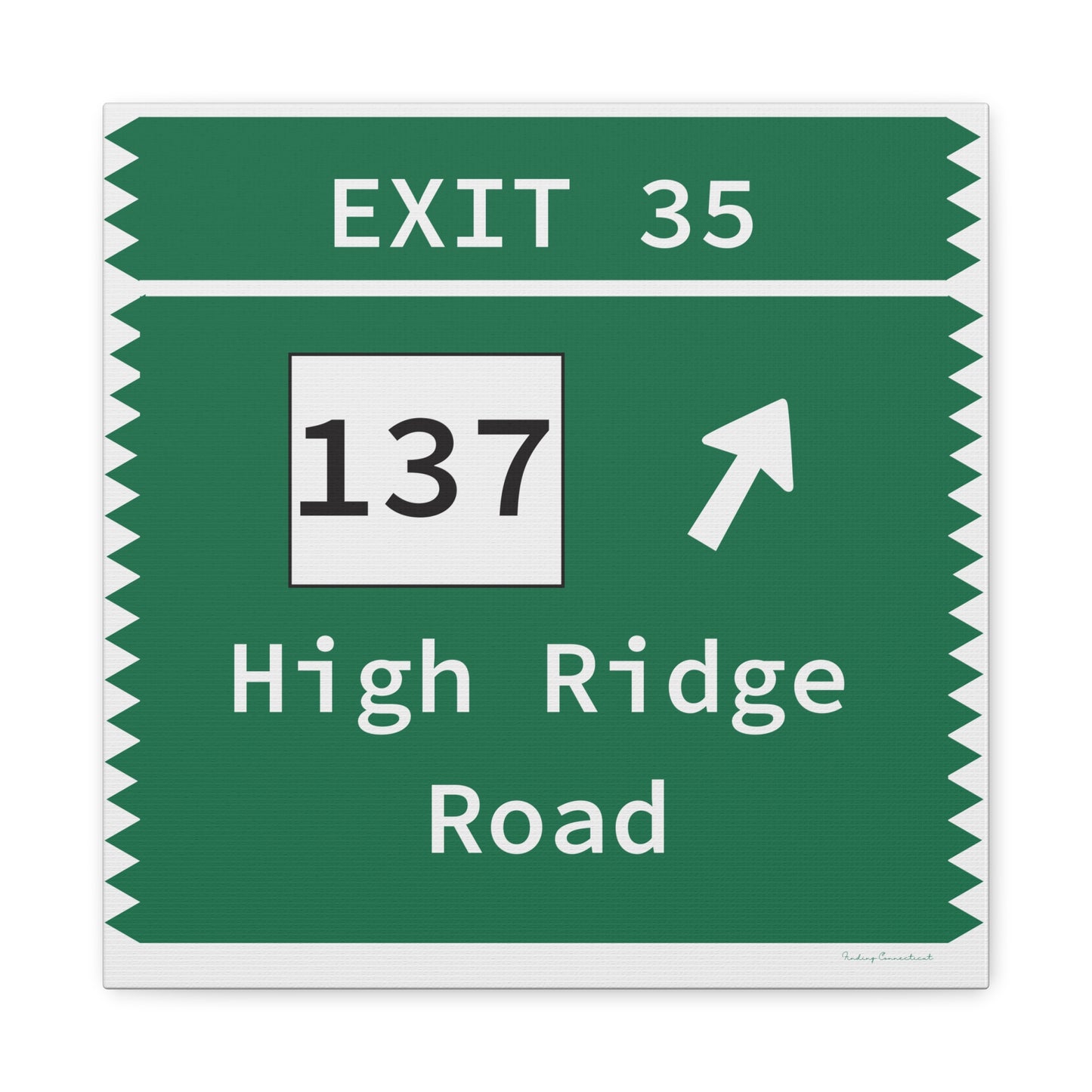 Vintage Merritt Parkway Exit 35 Sign Matte Canvas, Stretched, 1.25"