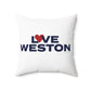 Love Weston Spun Polyester Square Pillow