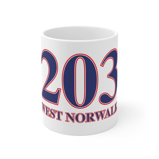 203 West Norwalk, Red, White & Blue Mug 11oz