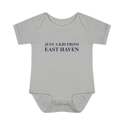 Just a kid from East Haven Infant Baby Rib Bodysuit