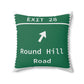 Vintage Merritt Parkway Exit 28 Sign Spun Polyester Square Pillow