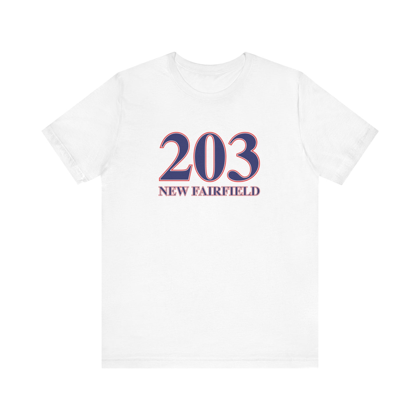 203 New Fairfield Red White & Blue Unisex Jersey Short Sleeve T-Shirt