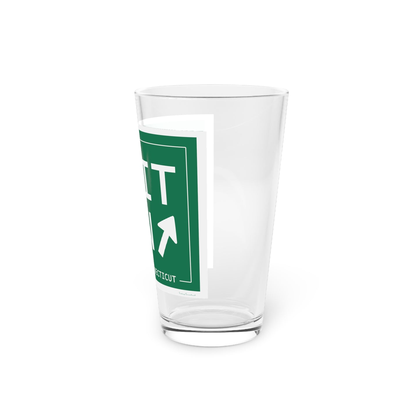 Vintage Exit 49N  Merritt Parkway Sign Pint Glass, 16oz