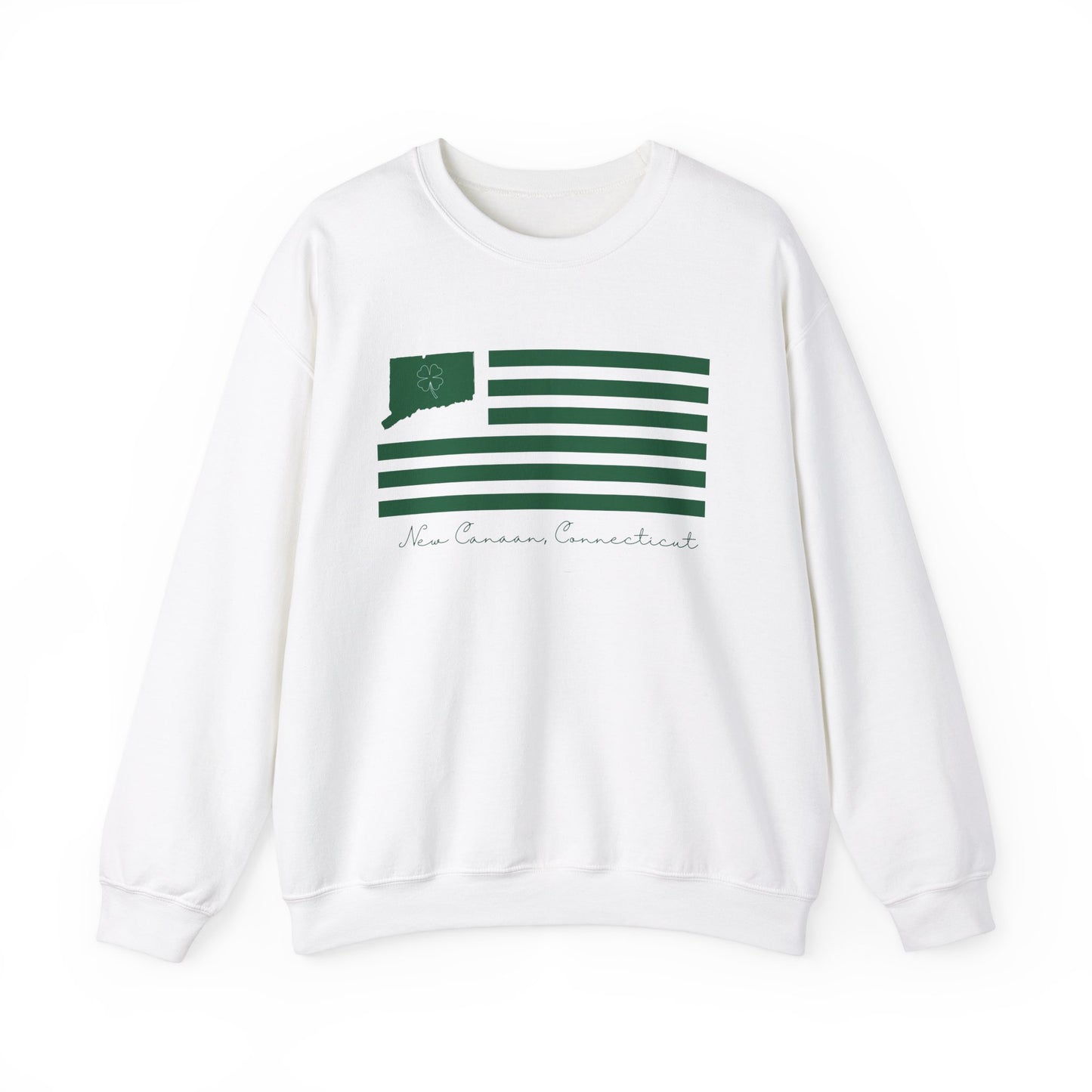 New Canaan Connecticut St Patrick’s Day Flag Unisex Heavy Blend™ Crewneck Sweatshirt