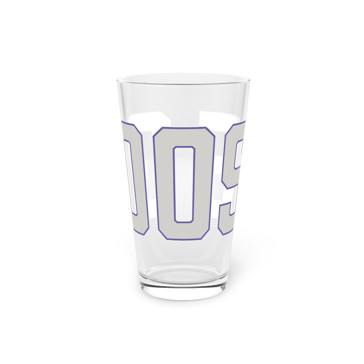 Goose Zip Code Gray & Purple Pint Glass, 16oz