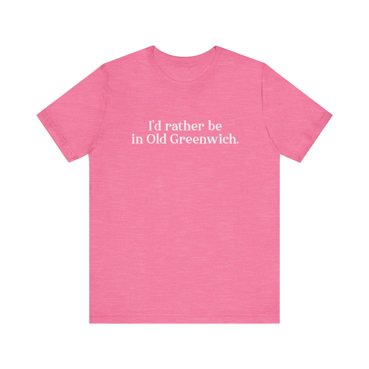 I’d rather be in Old Greenwich Unisex Jersey Short Sleeve T-Shirt