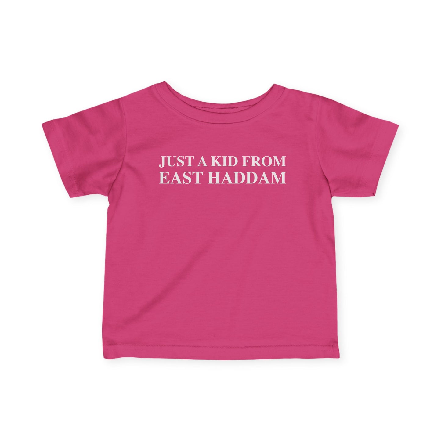 Just a kid from East Haddam Infant Fine Jersey T-Shirt