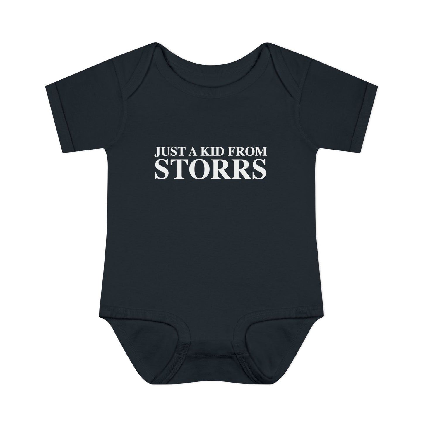 Just a kid from Storrs Infant Baby Rib Bodysuit