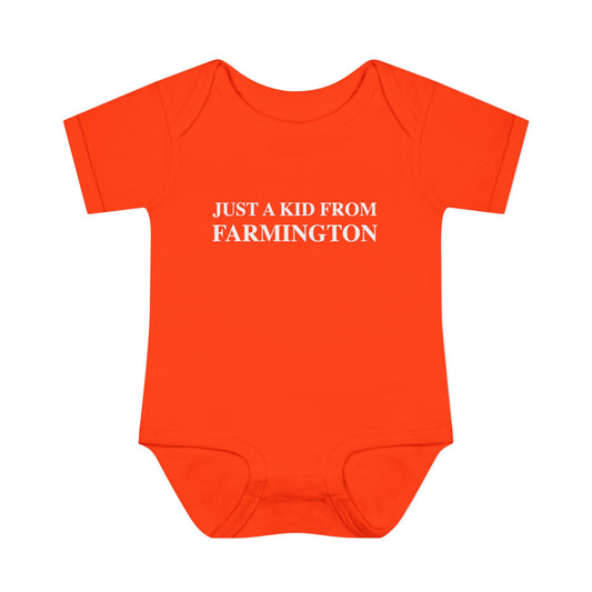 Just a kid from Farmington Infant Baby Rib Bodysuit