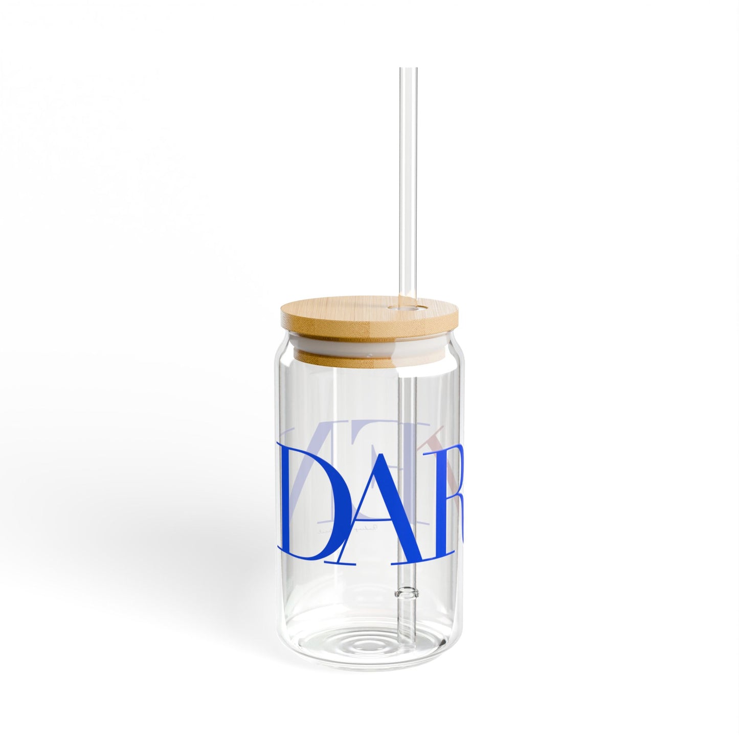 41 Tilt Darien Glass Can with Straw and Lid, 16oz
